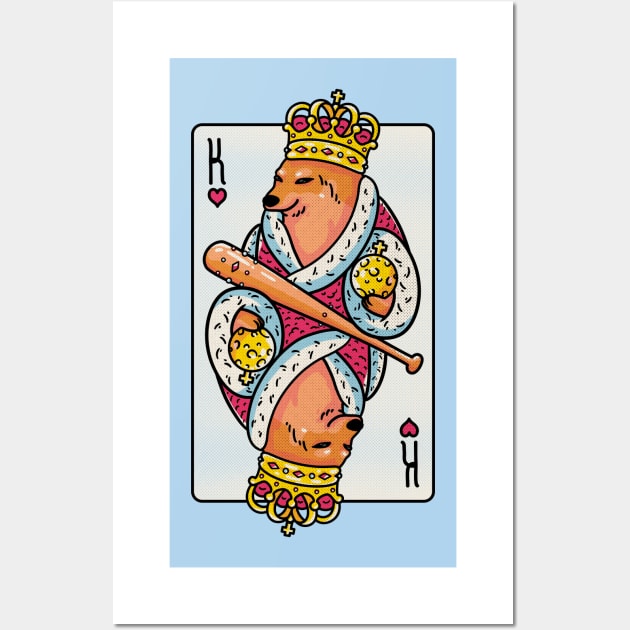 Cheems - The King | King of Hearts Playing Card | Shibe | Shiba Inu Wall Art by anycolordesigns